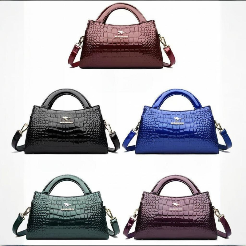 Women'S Kangaroo Bags - حقيبة كتف كروس بنمط تمساح الكنغر،