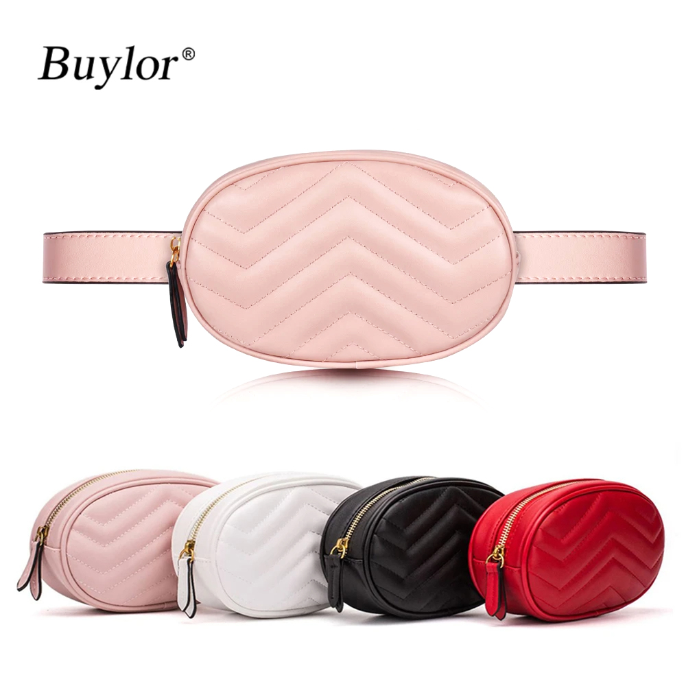 Women'S Bum Bags - حقيبة خصر من الجلد الصناعي للنساء