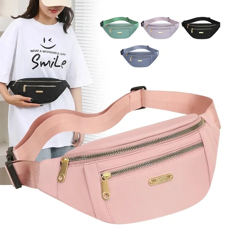 Women'S Bum Bags - حزمة فاني مع سحاب للنساء ،
