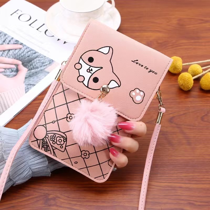 Women Bags Crossbody - حقيبة هاتف بنمط كرتوني لطيف تعمل