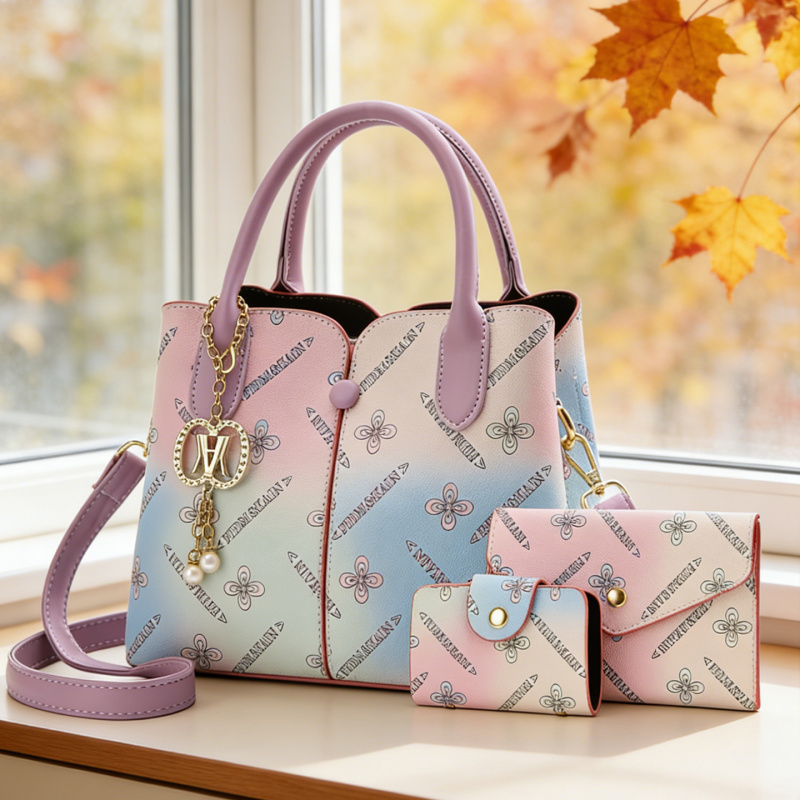 Women Bags Crossbody - مجموعة حقائب نسائية متدرجة الألوان من
